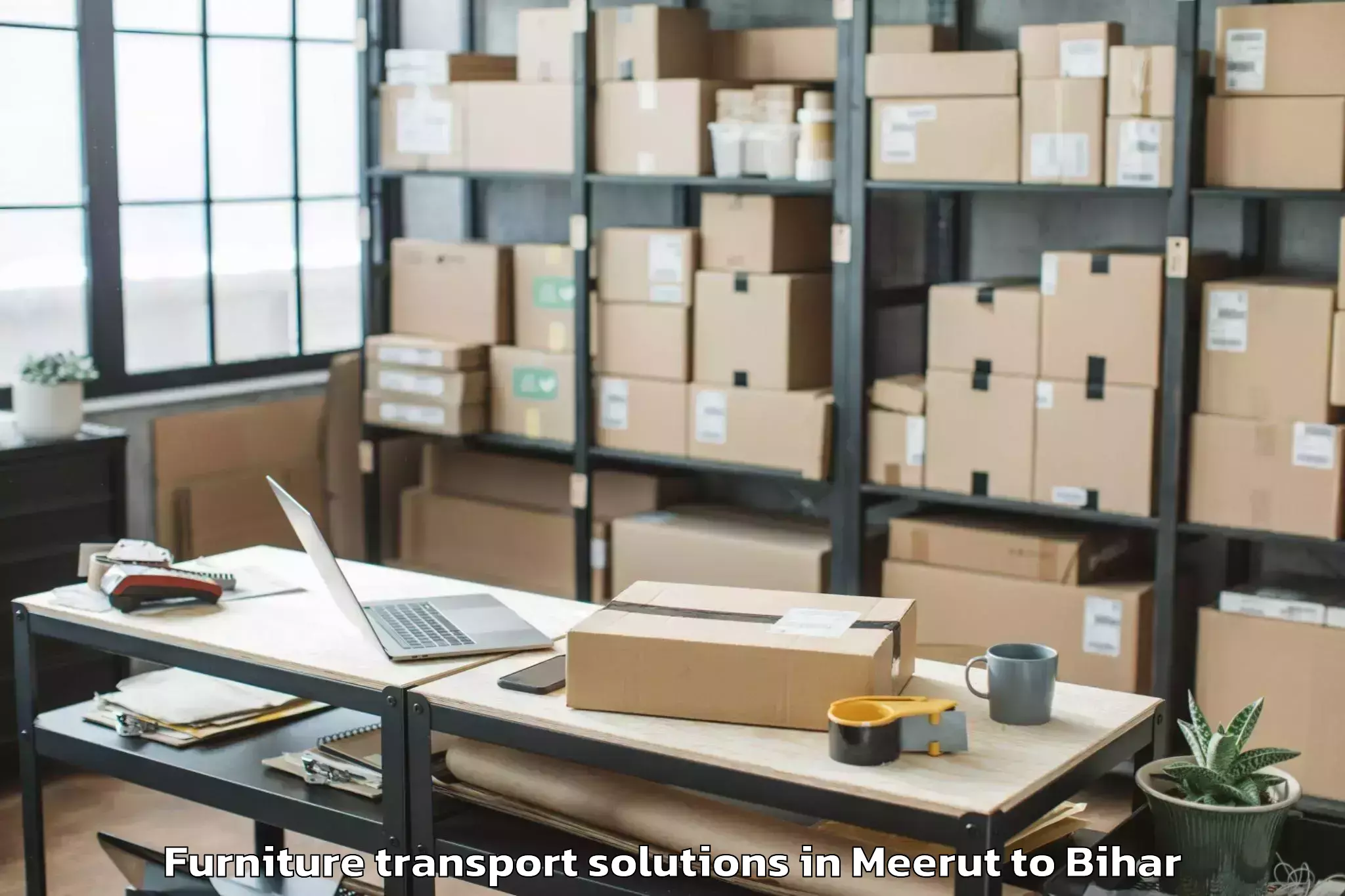 Affordable Meerut to Singhia Ii Furniture Transport Solutions